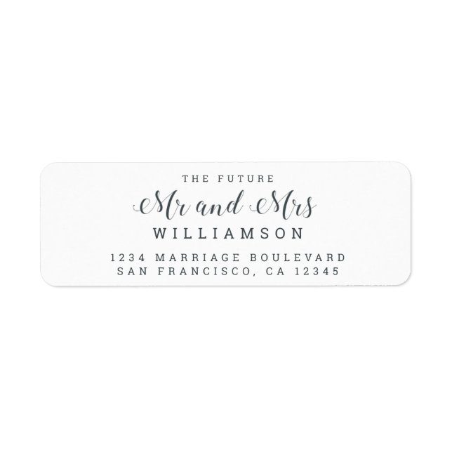 Chic Script Future M. Mme Mariage Adresse de retou (Devant)