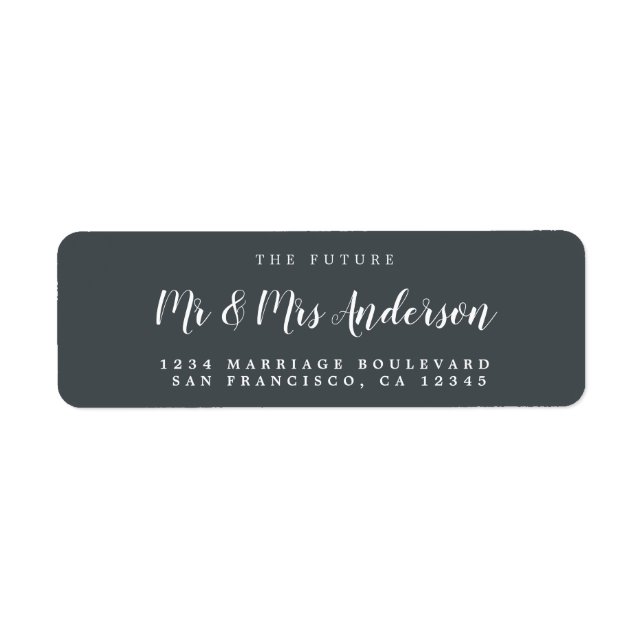 Chic Script Future M. Mme Mariage Adresse de retou (Devant)