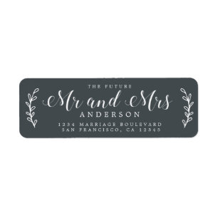 Chic Script Future M. Mme Off-Black Adresse de ret