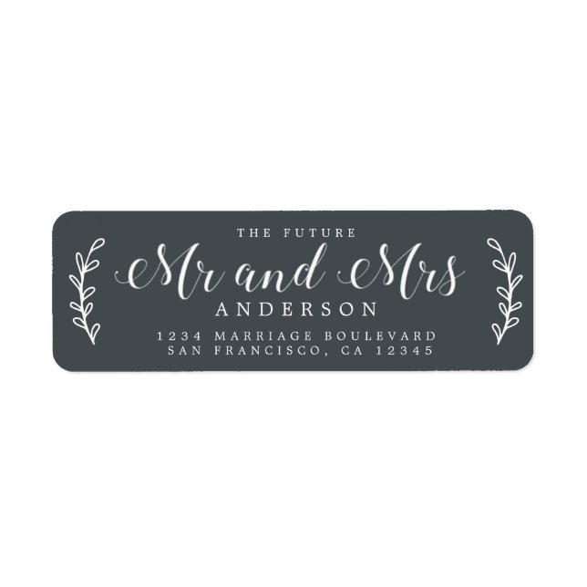 Chic Script Future M. Mme Off-Black Adresse de ret (Devant)