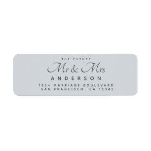 Chic Script Future Mr Mrs Blue Return Address
