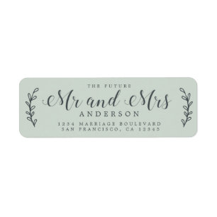 Chic Script Future Mr Mrs Green Return Address
