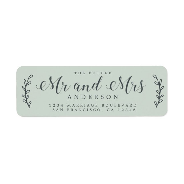 Chic Script Future Mr Mrs Green Return Address (Front)