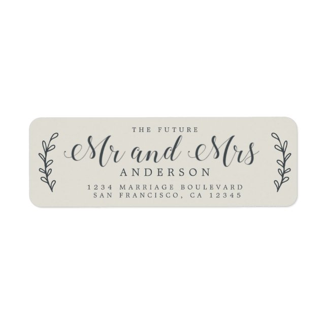 Chic Script Future Mr Mrs Grey Return Address (Front)