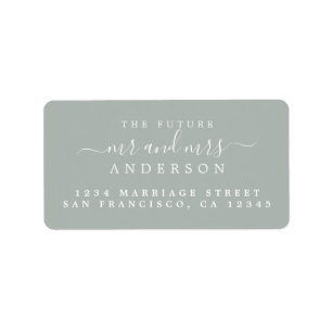Chic Script Future Mr Mrs Grey Return Address Label