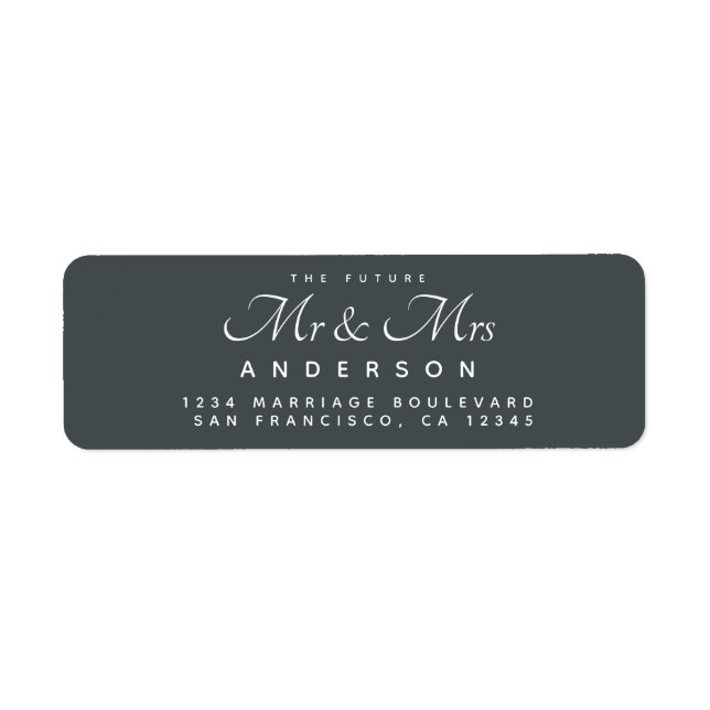 Chic Script Future Mr Mrs Off-Black Return Address (Front)
