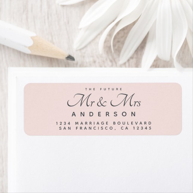 Chic Script Future Mr Mrs Wedding Address (Insitu)