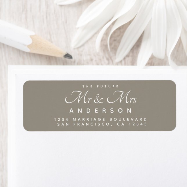 Chic Script Future Mr Mrs Wedding Address (Insitu)
