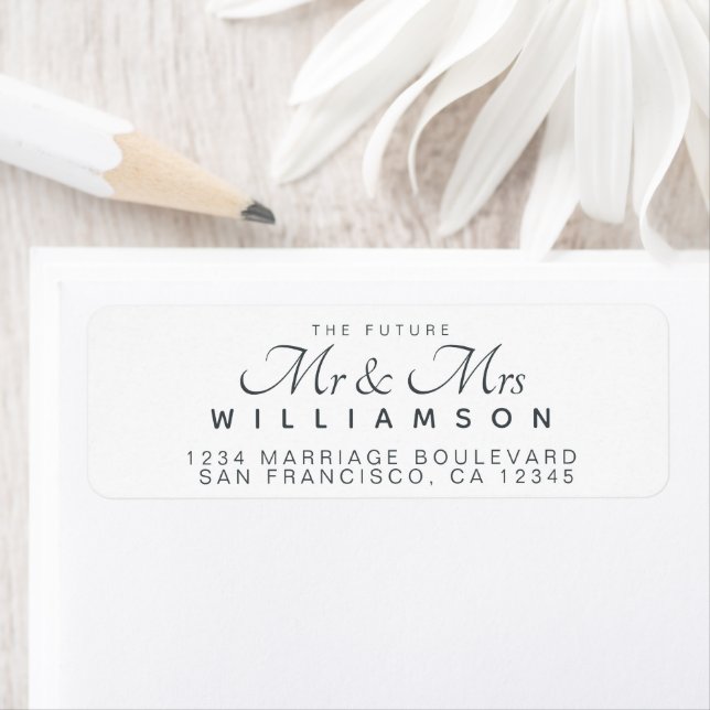 Chic Script Future Mr Mrs Wedding Address (Insitu)