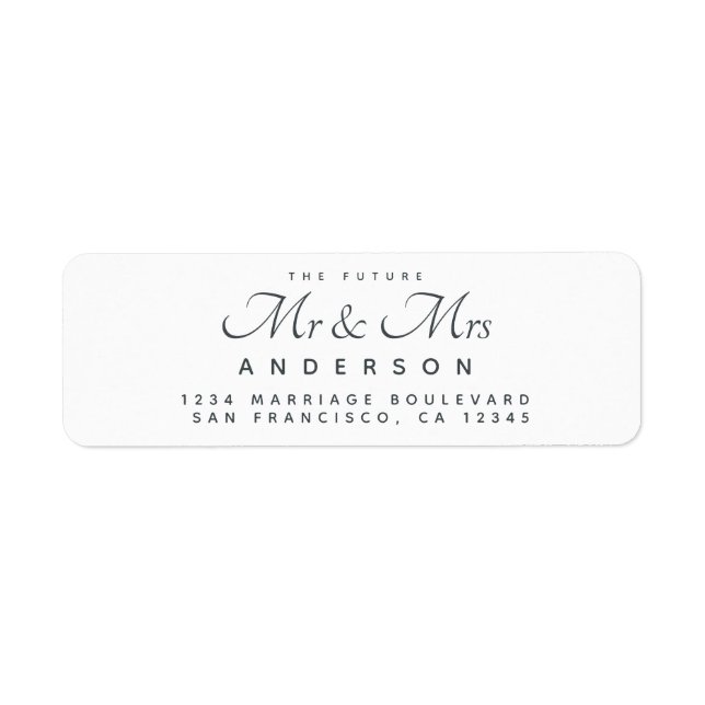 Chic Script Future Mr Mrs Wedding Address (Front)
