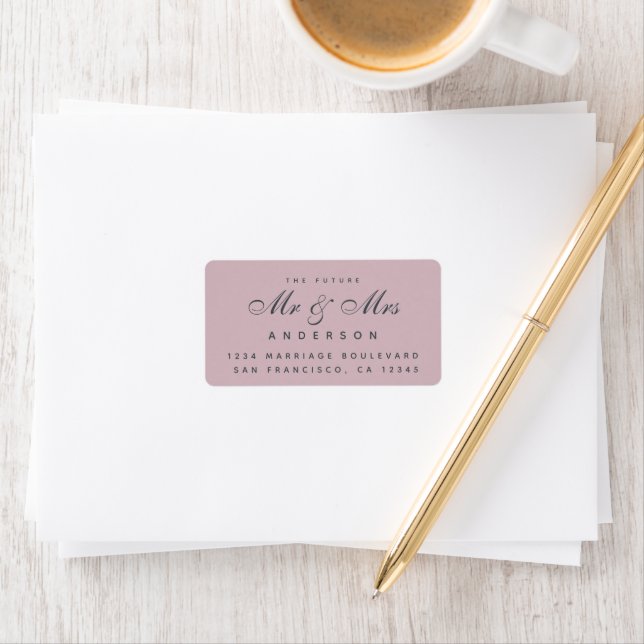 Chic Script Future Mr Mrs Wedding Address Label (Insitu)