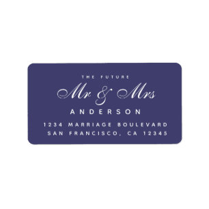 Chic Script Future Mr Mrs Wedding Address Label