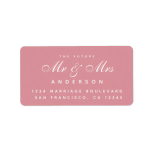 Chic Script Future Mr Mrs Wedding Address Label
