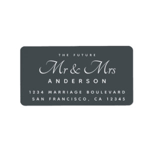Chic Script Future Mr Mrs Wedding Address Label