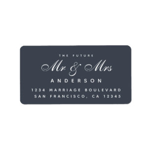 Chic Script Future Mr Mrs Wedding Address Label