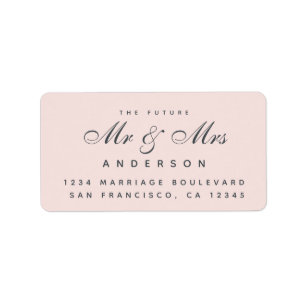 Chic Script Future Mr Mrs Wedding Address Label