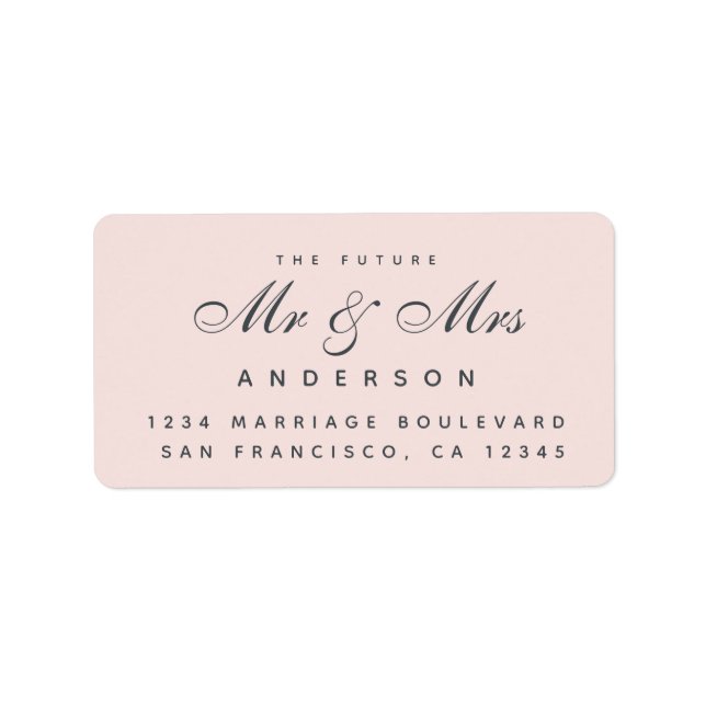Chic Script Future Mr Mrs Wedding Address Label (Front)