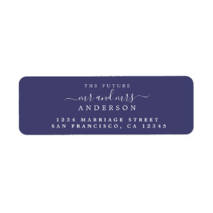 Chic Script Future Mr Mrs Wedding Return Address