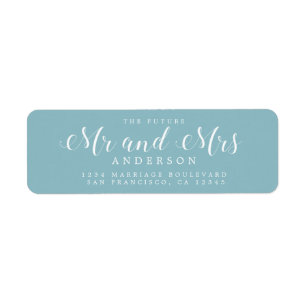 Chic Script Future Mr Mrs Wedding Return Address