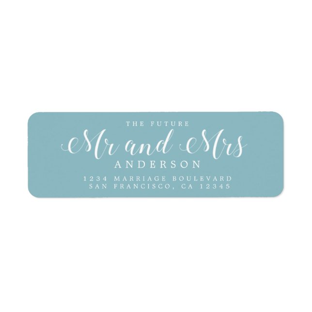 Chic Script Future Mr Mrs Wedding Return Address (Front)