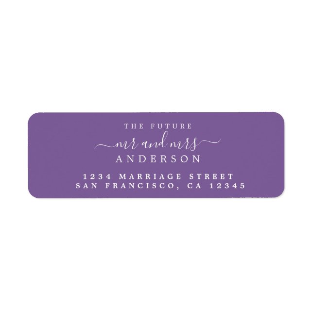 Chic Script Future Mr Mrs Wedding Return Address (Front)