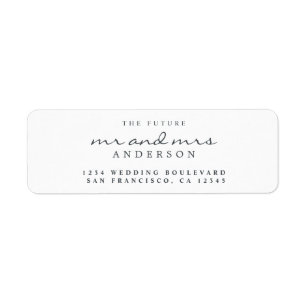 Chic Script Future Mr Mrs Wedding Return Address