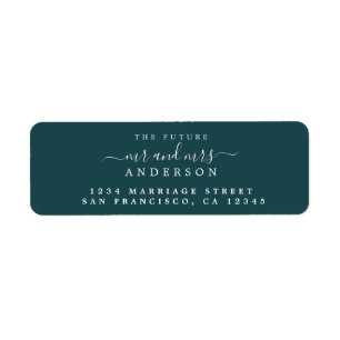 Chic Script Future Mr Mrs Wedding Return Address