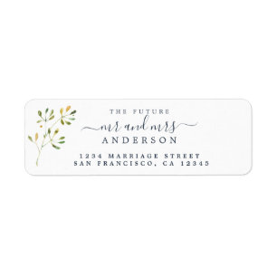 Chic Script Future Mr Mrs Wedding Return Address