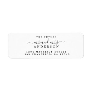 Chic Script Future Mr Mrs Wedding Return Address