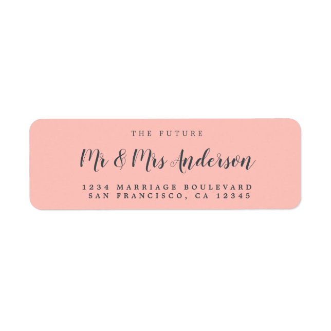 Chic Script Future Mr Mrs Wedding Return Address (Front)