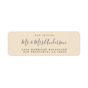 Chic Script Future Mr Mrs Wedding Return Address