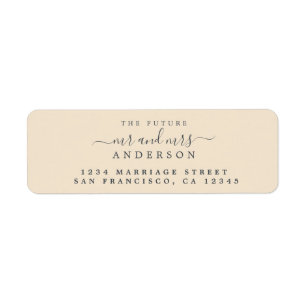 Chic Script Future Mr Mrs Wedding Return Address