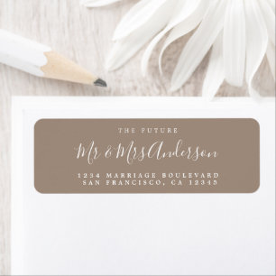 Chic Script Future Mr Mrs Wedding Return Address