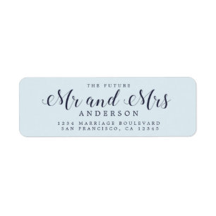 Chic Script Future Mr Mrs Wedding Return Address