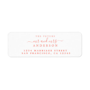 Chic Script Future Mr Mrs Wedding Return Address
