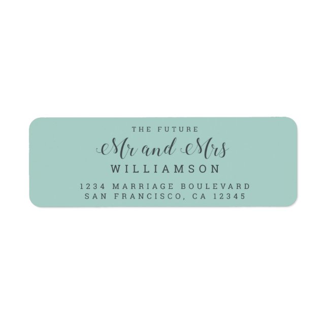 Chic Script Future Mr Mrs Wedding Return Address (Front)