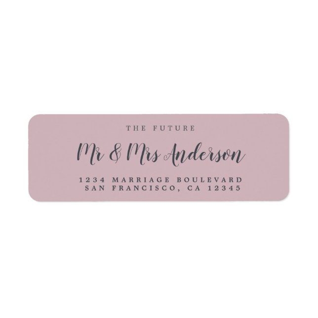 Chic Script Future Mr Mrs Wedding Return Address (Front)