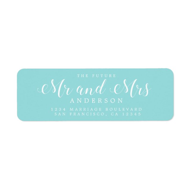 Chic Script Future Mr Mrs Wedding Return Address (Front)