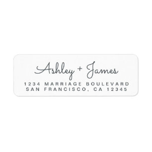 Chic Script Future Mr Mrs Wedding Return Address