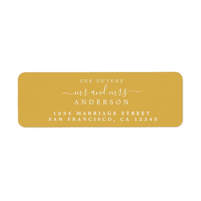Chic Script Future Mr Mrs Wedding Return Address (Front)