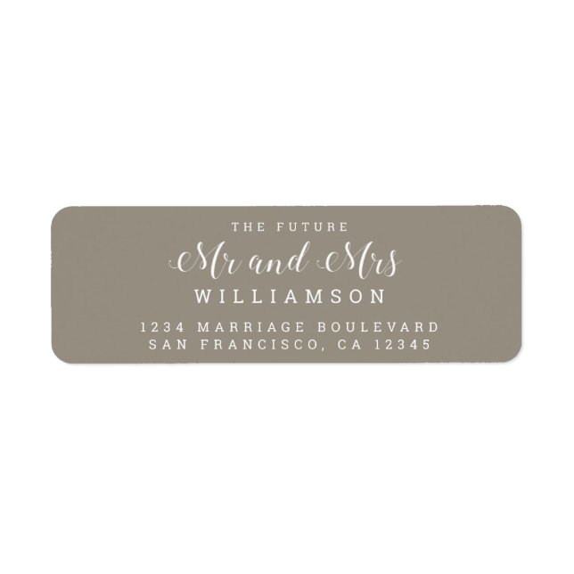 Chic Script Future Mr Mrs Wedding Return Address (Front)