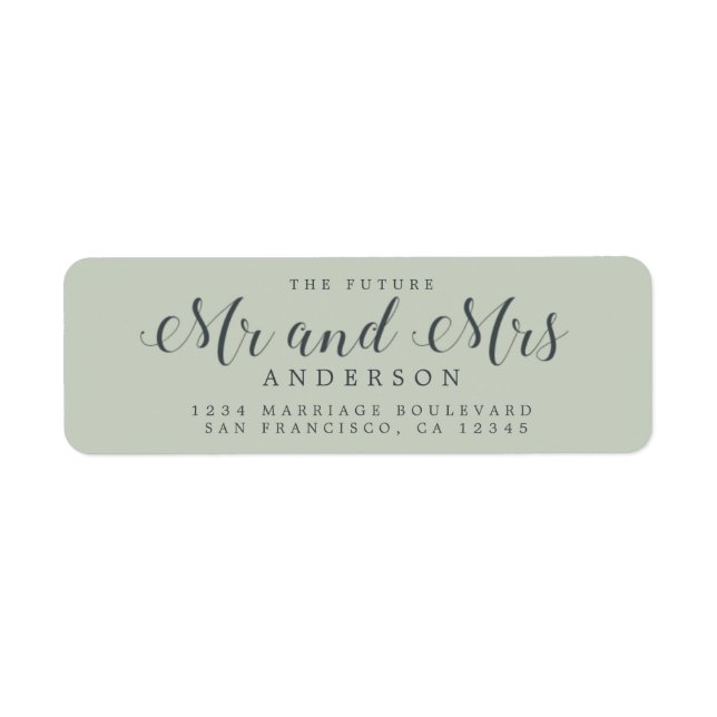 Chic Script Future Mr Mrs Wedding Return Address (Front)