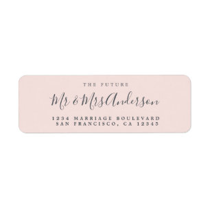 Chic Script Future Mr Mrs Wedding Return Address