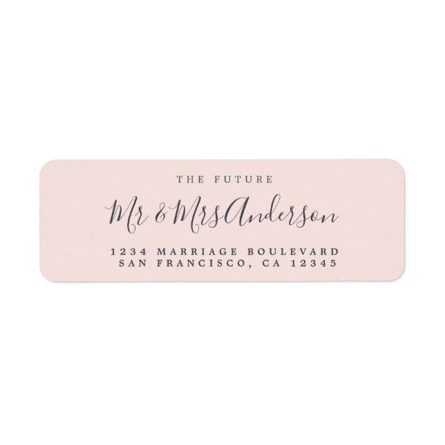 Chic Script Future Mr Mrs Wedding Return Address (Front)