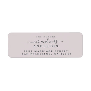 Chic Script Future Mr Mrs Wedding Return Address