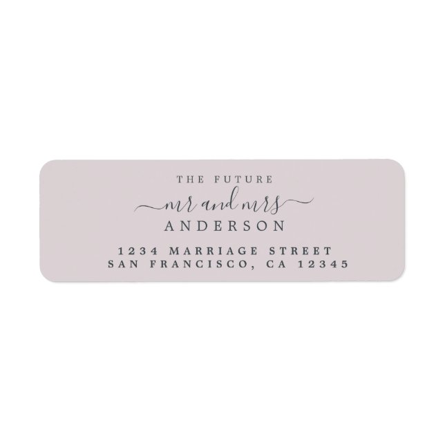 Chic Script Future Mr Mrs Wedding Return Address (Front)