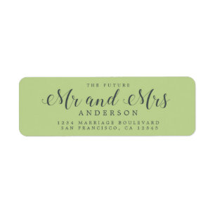 Chic Script Future Mr Mrs Wedding Return Address
