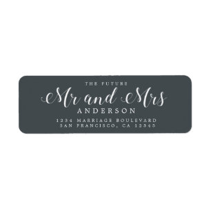 Chic Script Future Mr Mrs Wedding Return Address