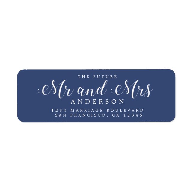 Chic Script Future Mr Mrs Wedding Return Address (Front)