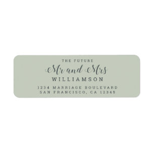 Chic Script Future Mr Mrs Wedding Return Address